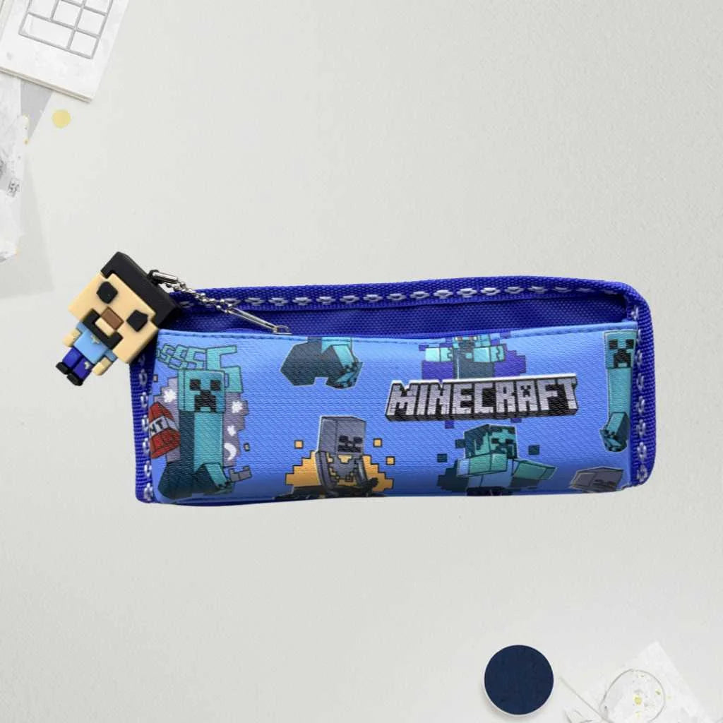 Pixel Block Game Pencil Pouch for Kids | Durable with 3D Charm