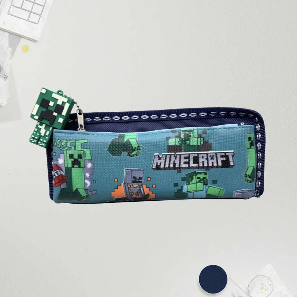 Pixel Block Game Pencil Pouch for Kids | Durable with 3D Charm