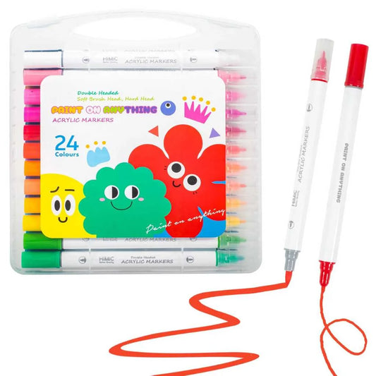 Premium 24 Colors Dual Tip Acrylic Marker Pens