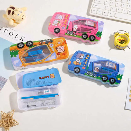 Premium Cement Truck Pencil Box - Durable 5-in-1 Kids Stationery Set