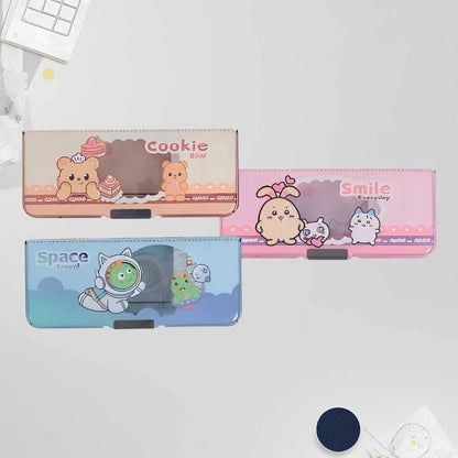 Premium Double Sided Multifunction Pencil Box for Kids (Bear, Dino, Rabbit & Unicorn)