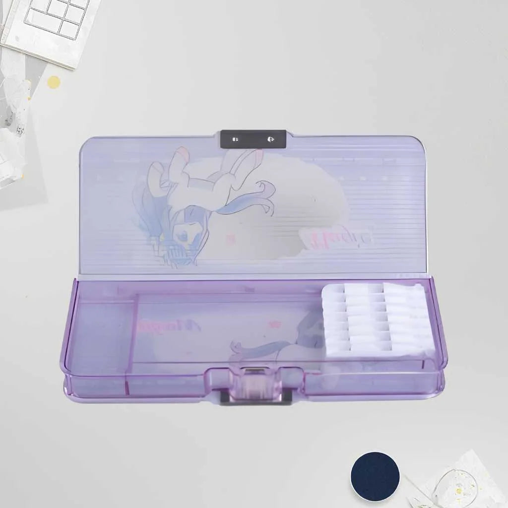 Premium Double Sided Multifunction Pencil Box for Kids (Bear, Dino, Rabbit & Unicorn)