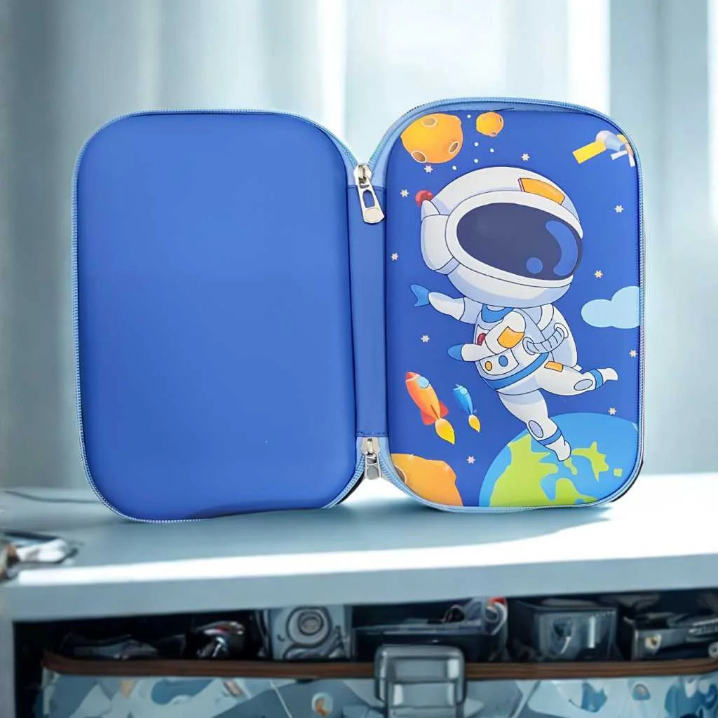 Premium Hard Dino & Space Shell Pencil Case for Kids