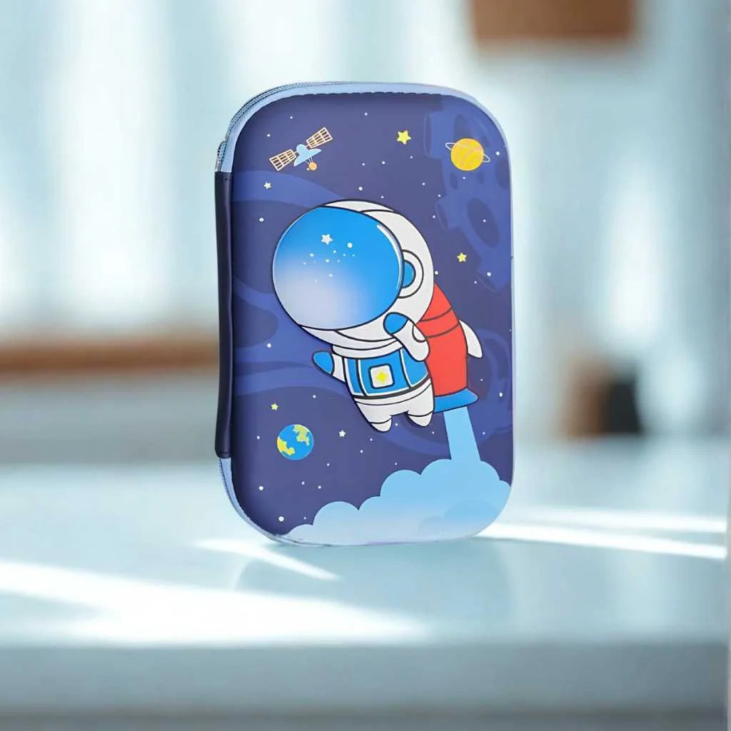 Premium Hard Dino & Space Shell Pencil Case for Kids