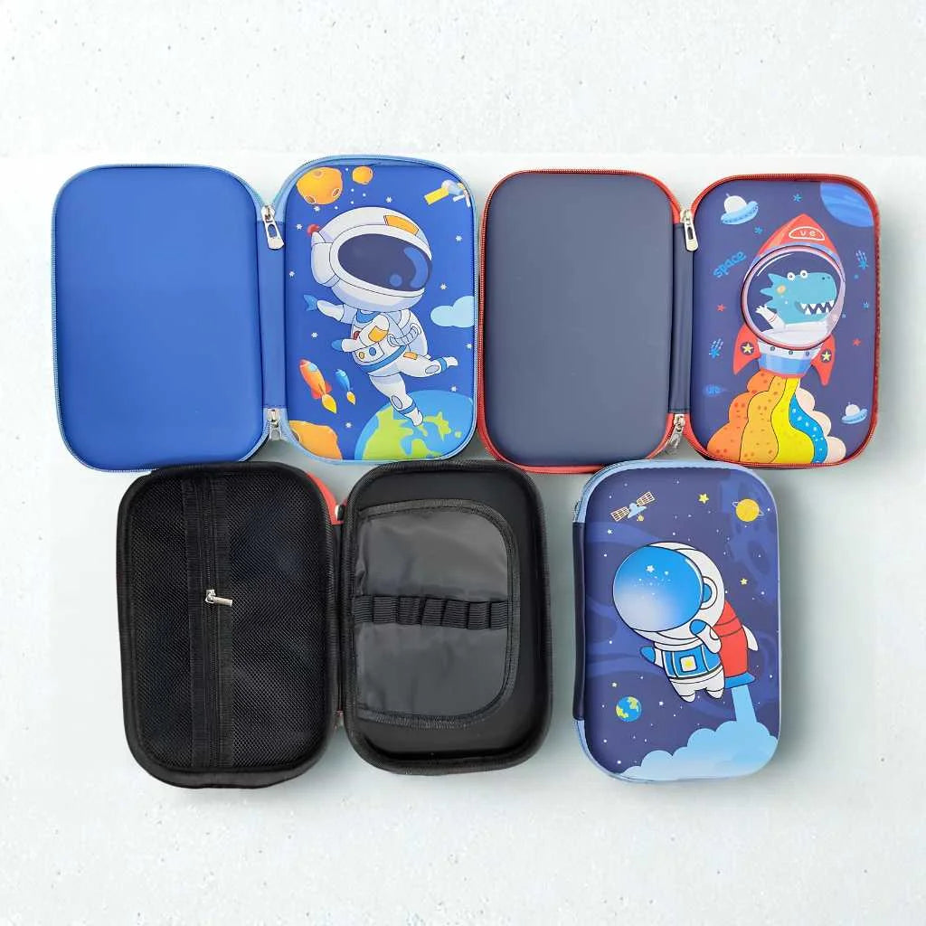 Premium Hard Dino & Space Shell Pencil Case for Kids