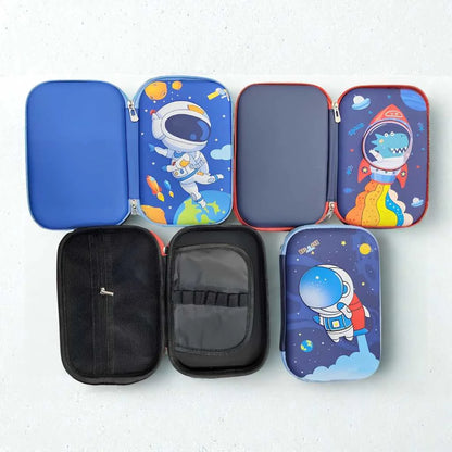 Premium Hard Dino & Space Shell Pencil Case for Kids