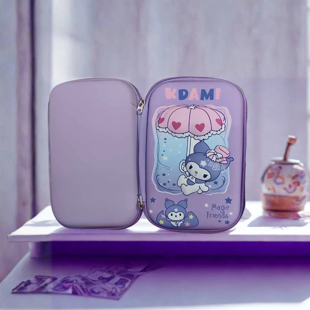 Premium Kuromi Hard Shell Pencil Case for Girls