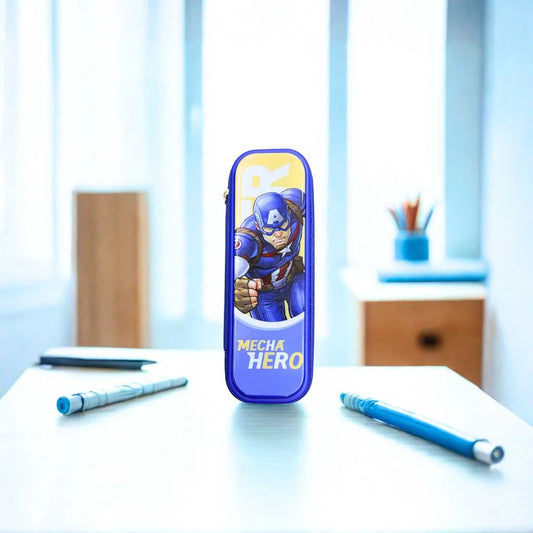 Premium Mecha Captain Hard Shell Pencil Case for Kids | Durable EVA Pouch
