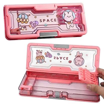 Premium Transparent Pencil Box for Kids | Shock-Proof & Durable