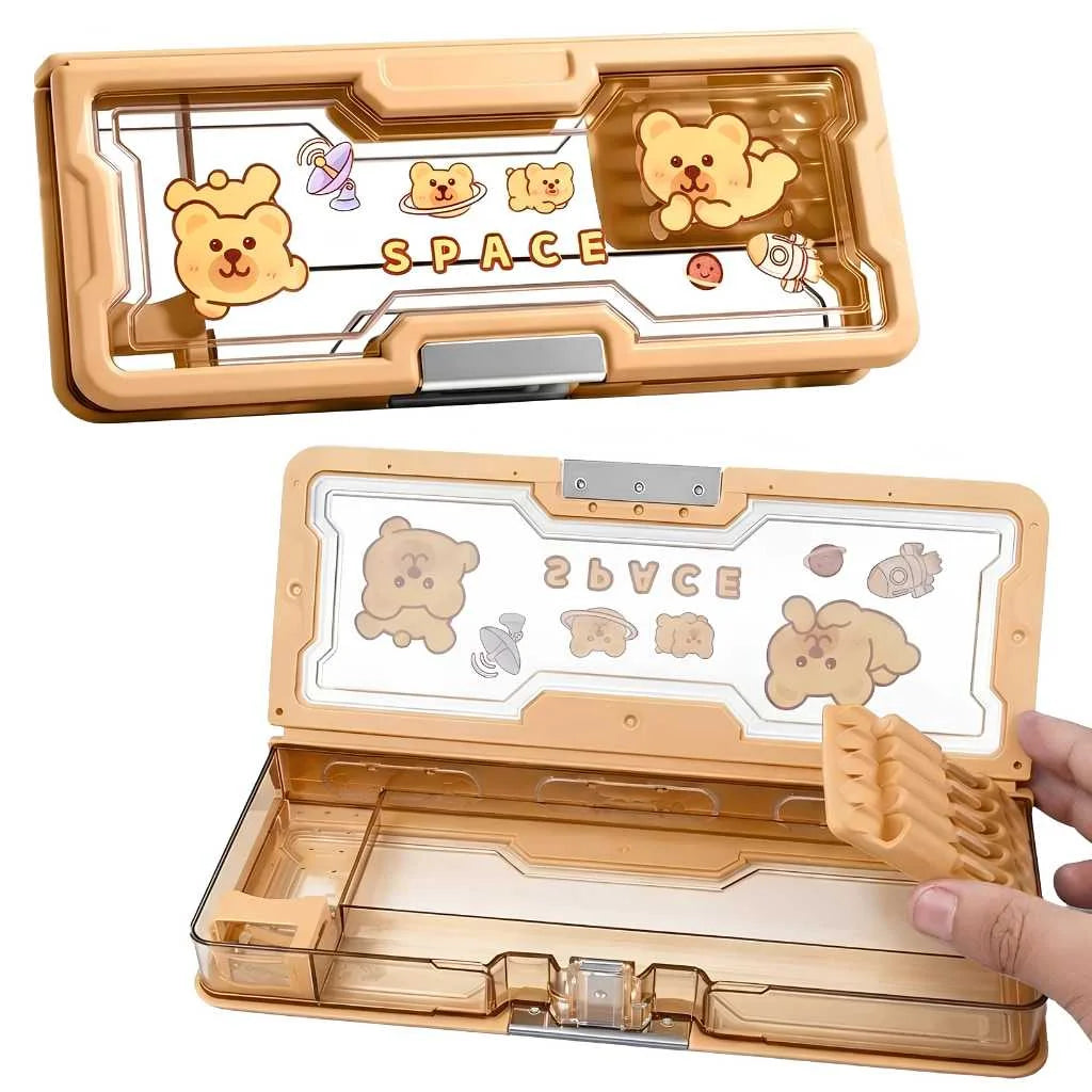 Premium Transparent Pencil Box for Kids | Shock-Proof & Durable