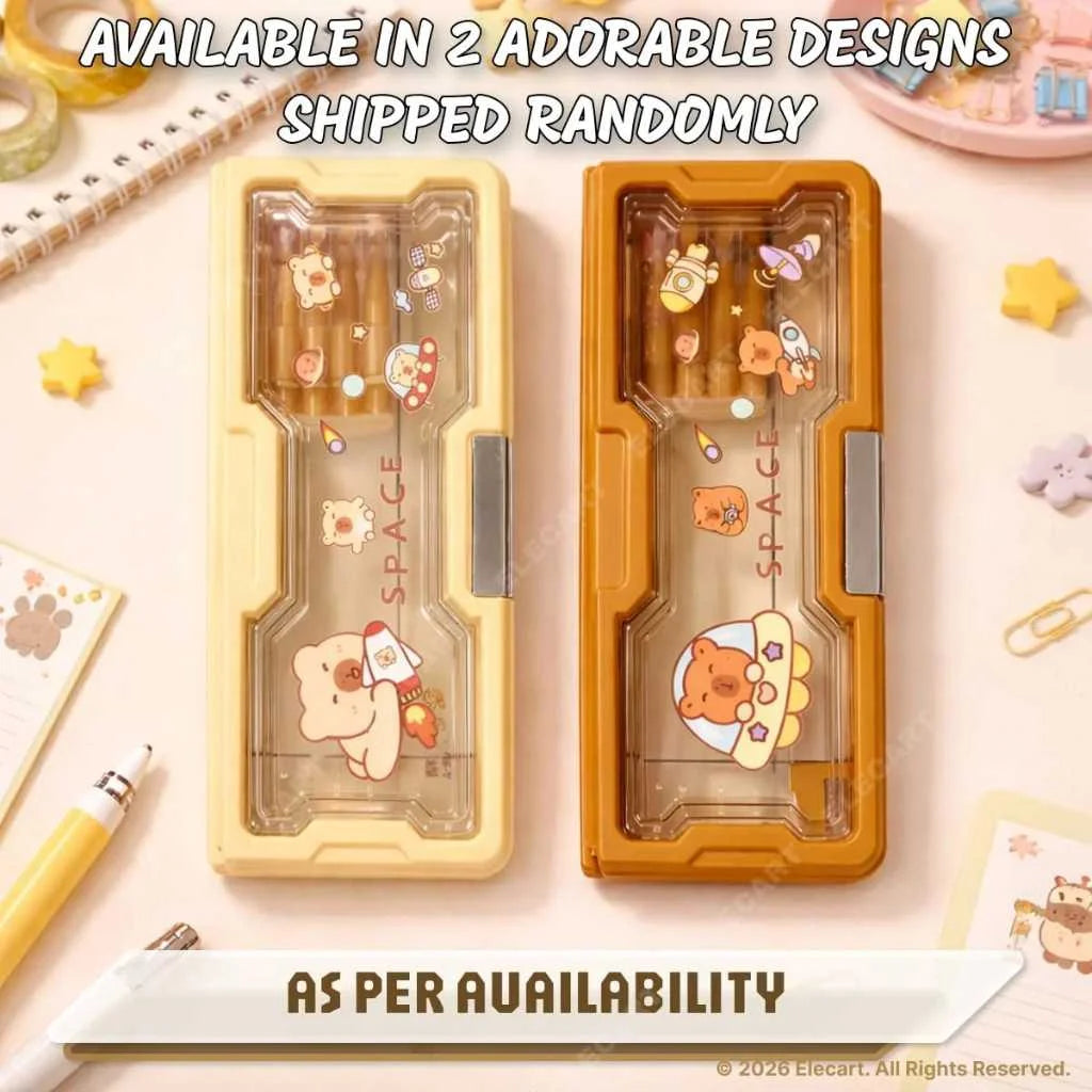 Premium Transparent Pencil Box for Kids | Shock-Proof & Durable