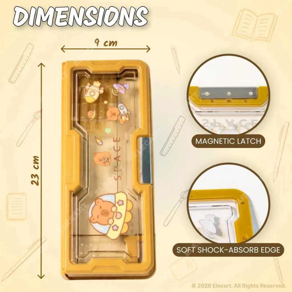 Premium Transparent Pencil Box for Kids | Shock-Proof & Durable