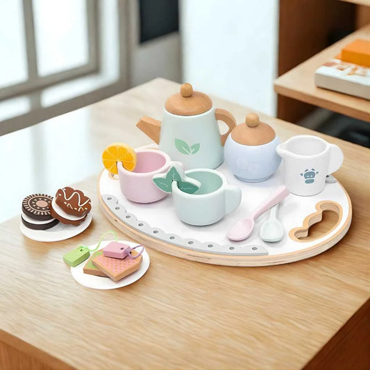 Pretend and Play Afternoon Tea Set Wooden Toys for Kids