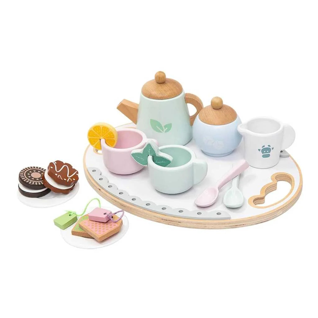 Pretend and Play Afternoon Tea Set Wooden Toys for Kids