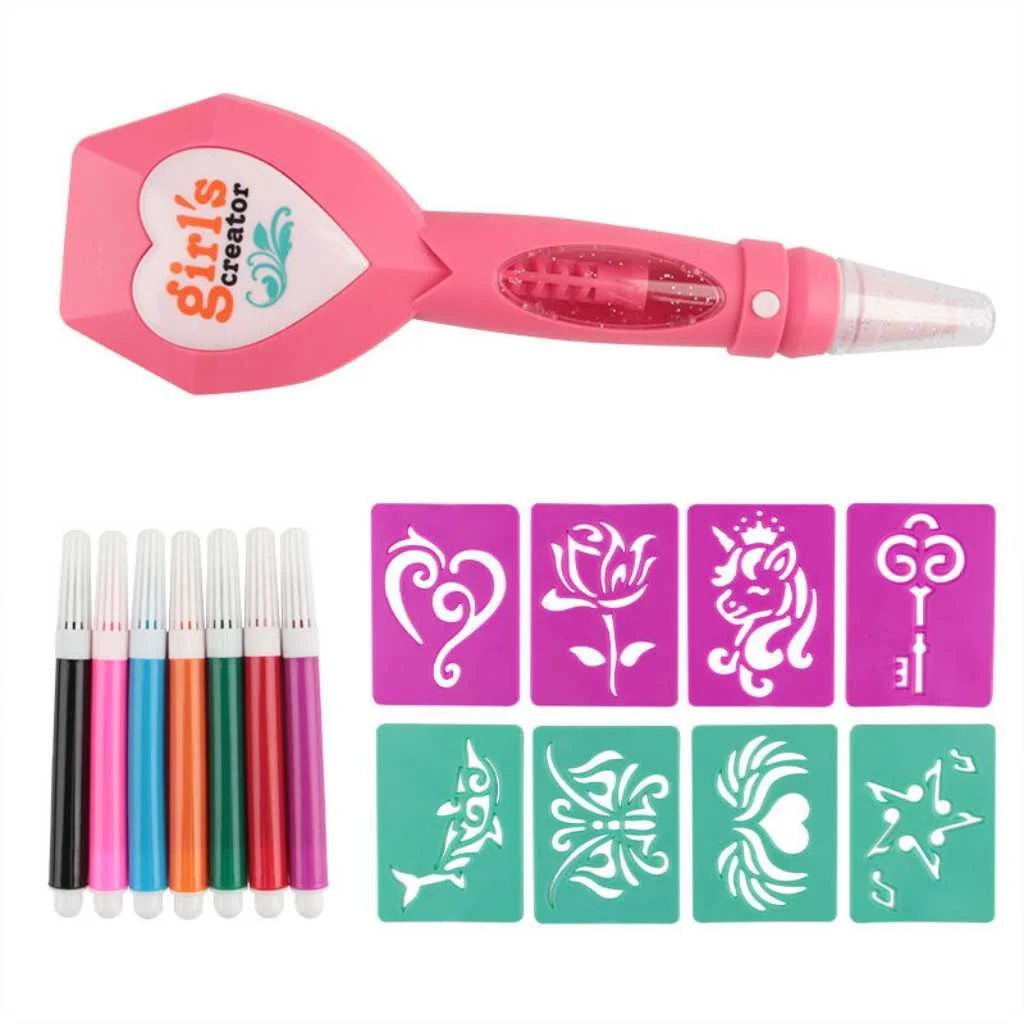 Pretend Play DIY Beautiful Beauty Tattoo Pen for Girls