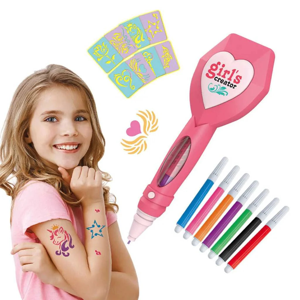 Pretend Play DIY Beautiful Beauty Tattoo Pen for Girls