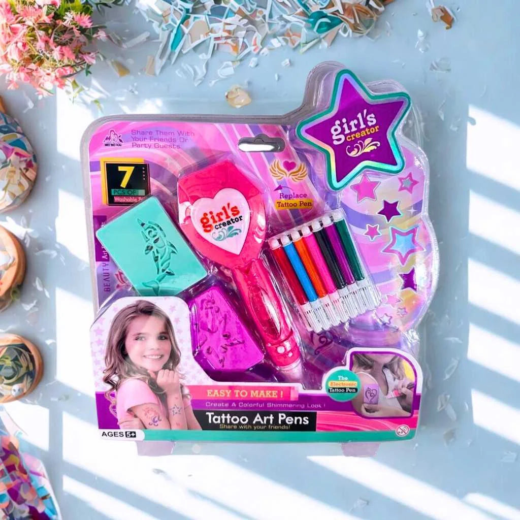 Pretend Play DIY Beautiful Beauty Tattoo Pen for Girls