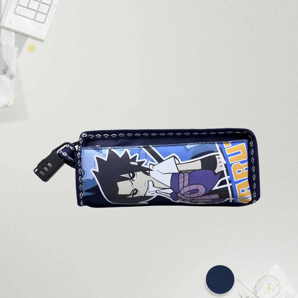 Secret Vault Anime Password Lock Pencil Pouch - Secure Stationery Organizer