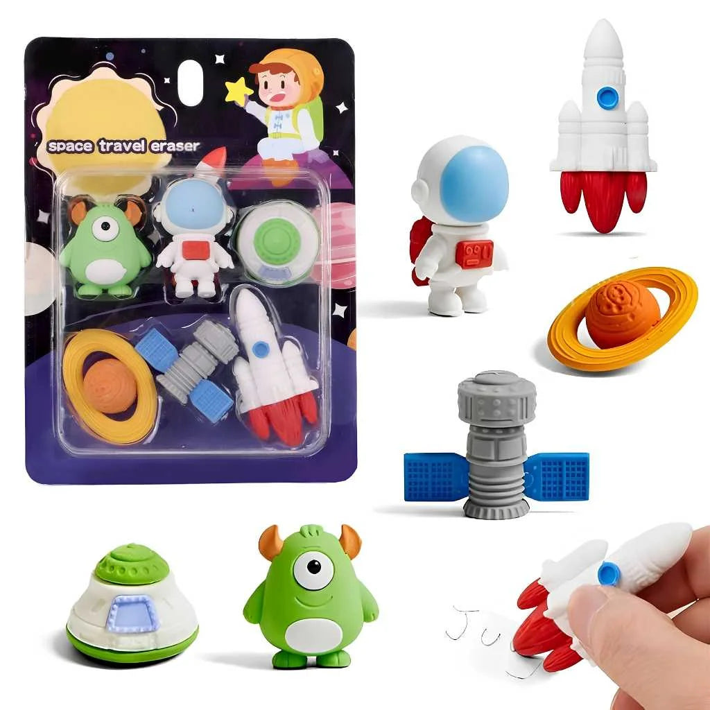 Space Travel Eraser Set - 3D Cosmic Kawaii Erasers | DODKart