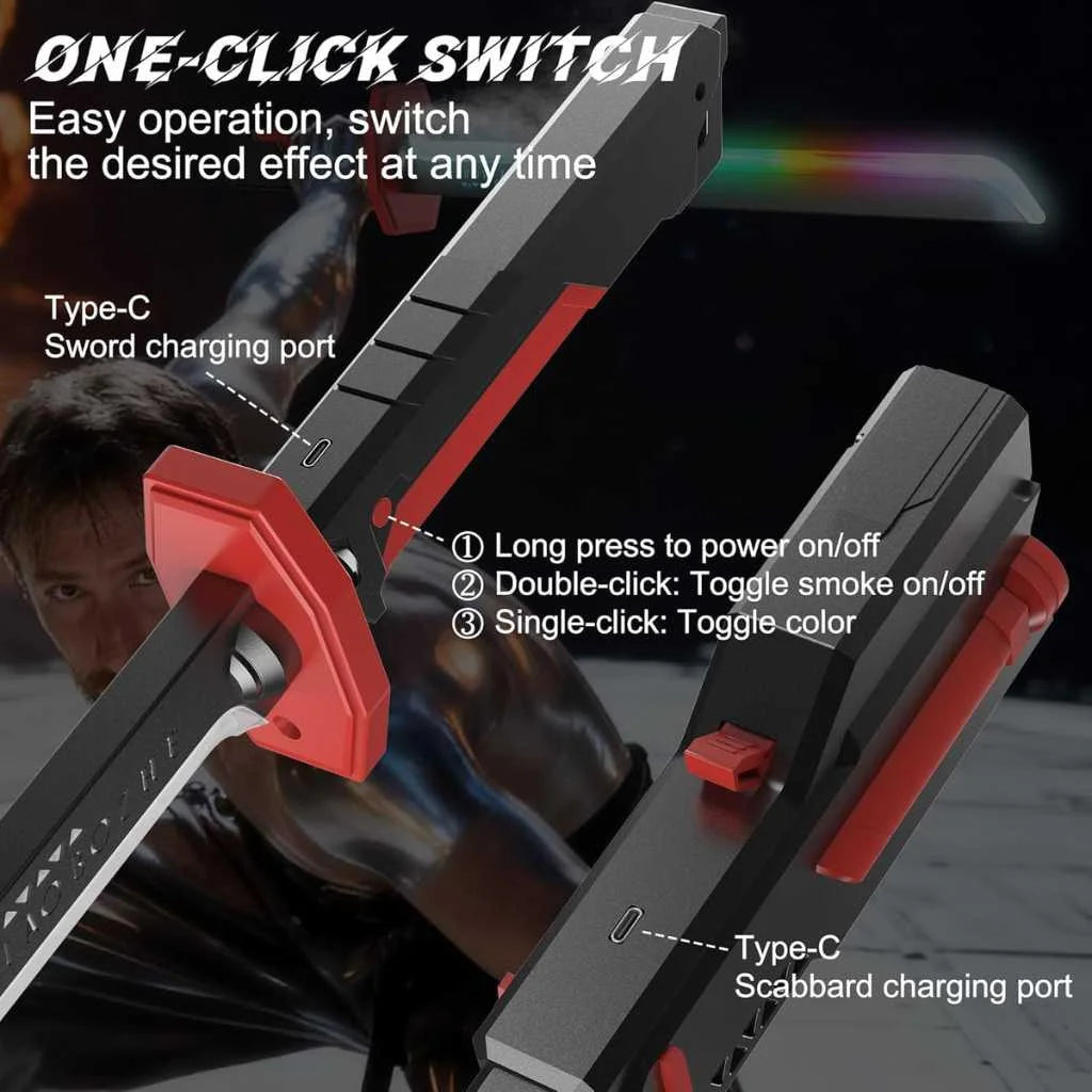Spark Blade Toy Swords with Light and Smoke Big