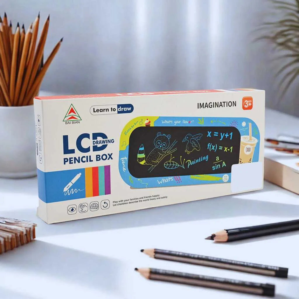 Special Pencil Box with LCD Drawing Board for Kids