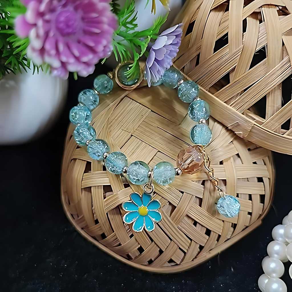 stylish crystal beads bracelet for girls