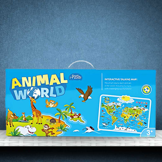 talking educational poster 105 animals world map