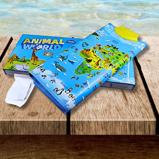talking educational poster 105 animals world map