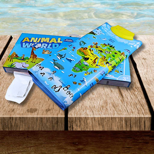 Talking Educational Poster 105 Animals World Map