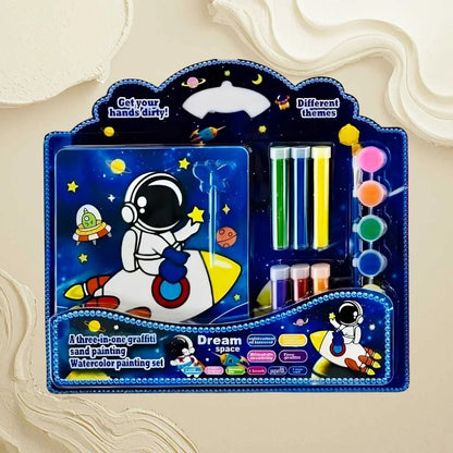 Three-in-One Kids Art Painting Set - Sand & Watercolor | DODKart