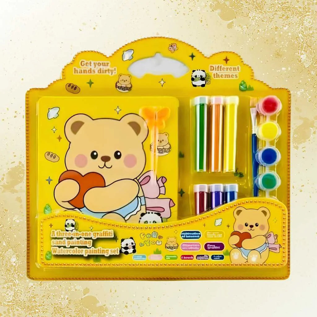 Three-in-One Kids Art Painting Set - Sand & Watercolor | DODKart