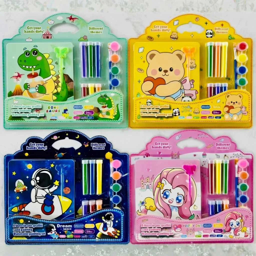 Three-in-One Kids Art Painting Set - Sand & Watercolor | DODKart