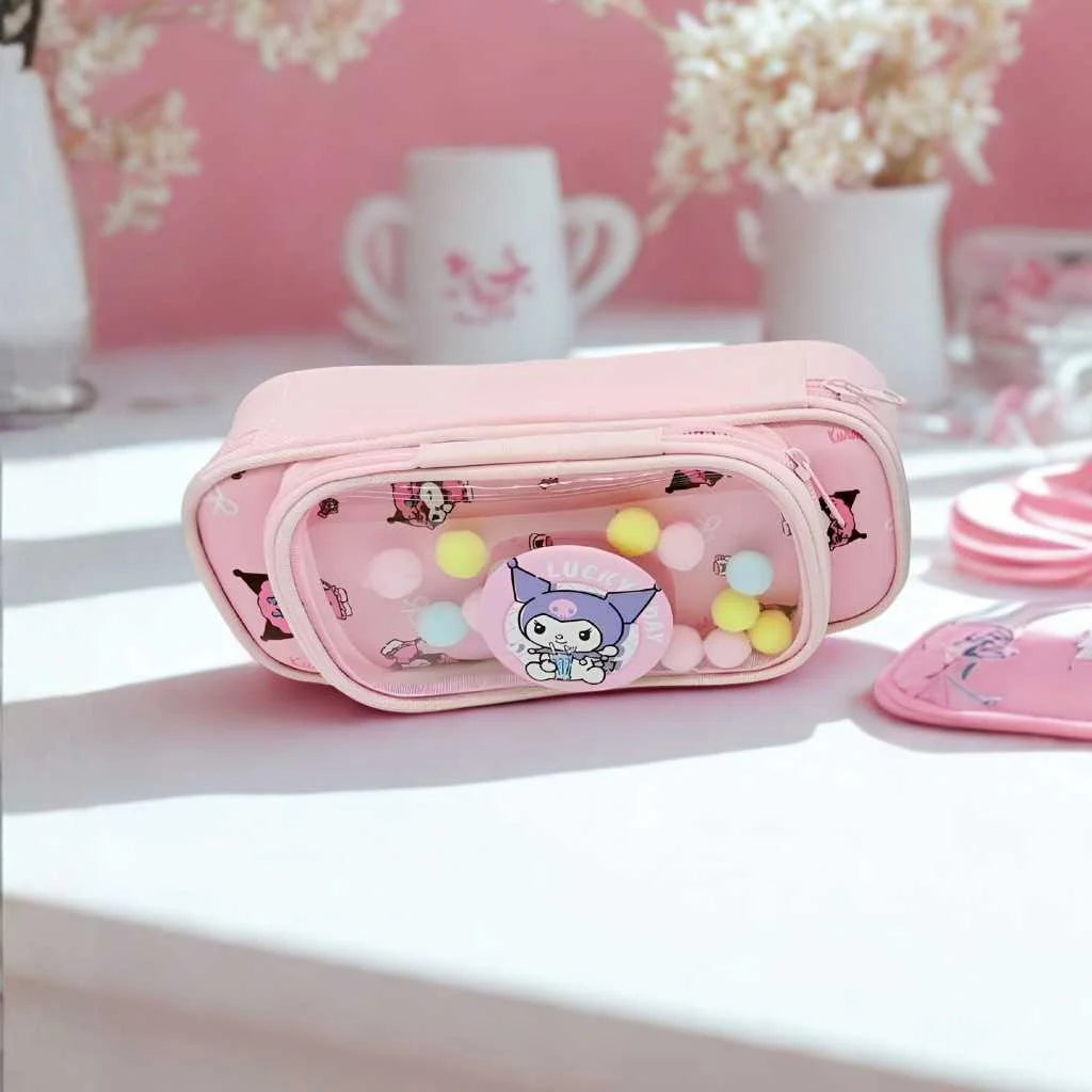 Transparent Kawaii Cat Pencil Pouch for Kids by DODKart