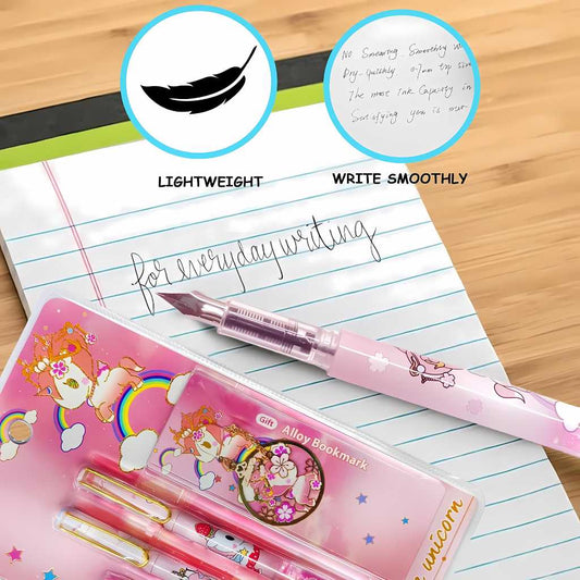 unicorn fountain pen set for school and office