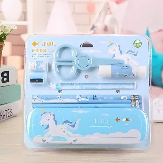 unicorn stationary kit for kids with glue and sissors