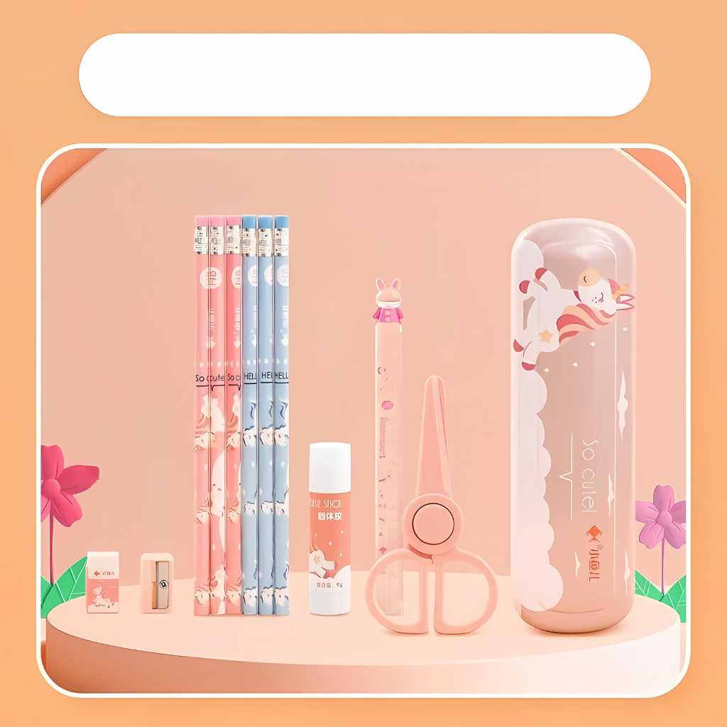 unicorn stationary kit for kids with glue and sissors