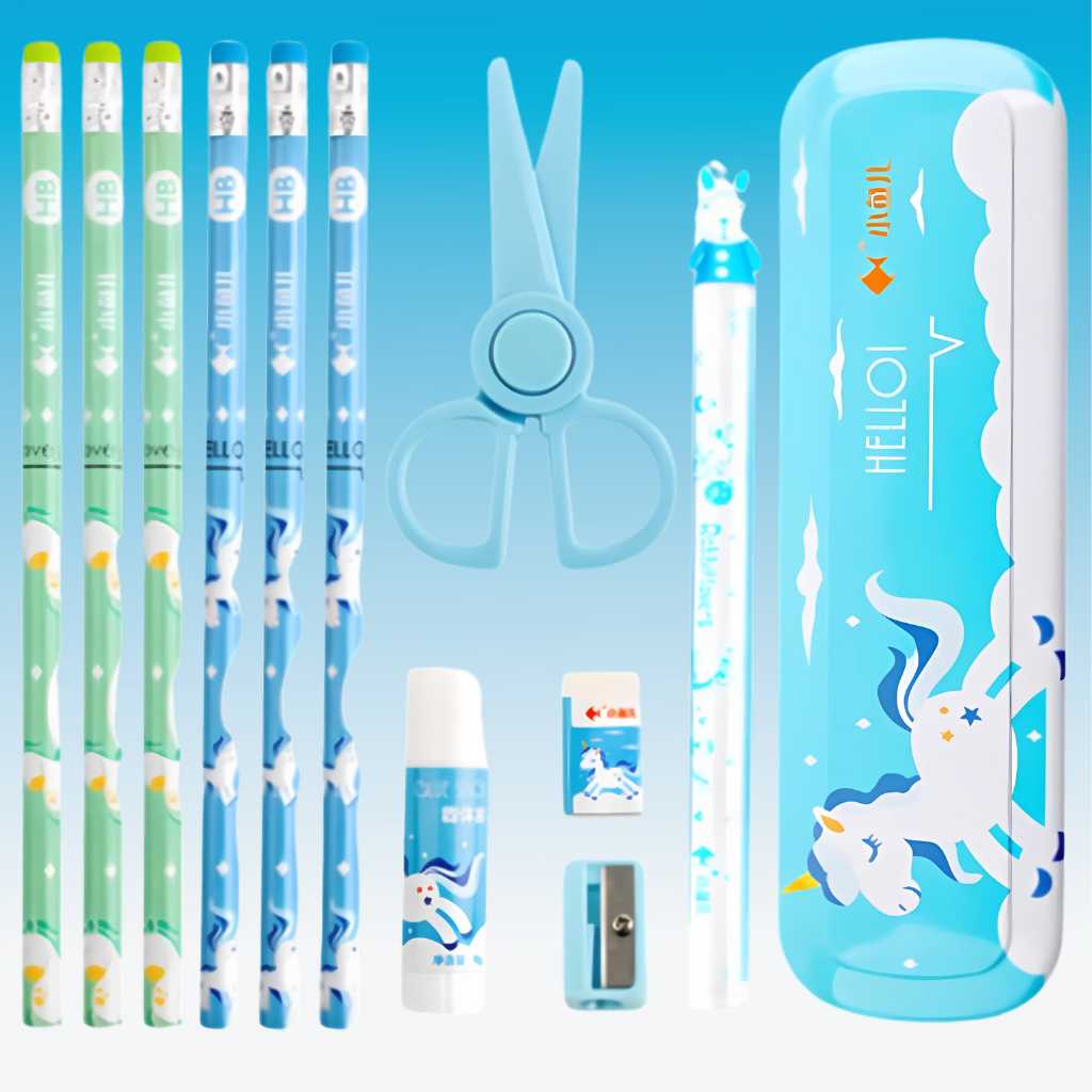 unicorn stationary kit for kids with glue and sissors