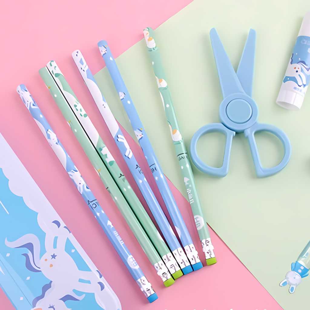 unicorn stationary kit for kids with glue and sissors
