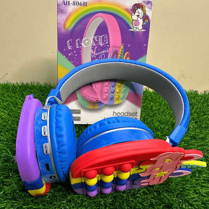 unicorn style popit headphones for kids