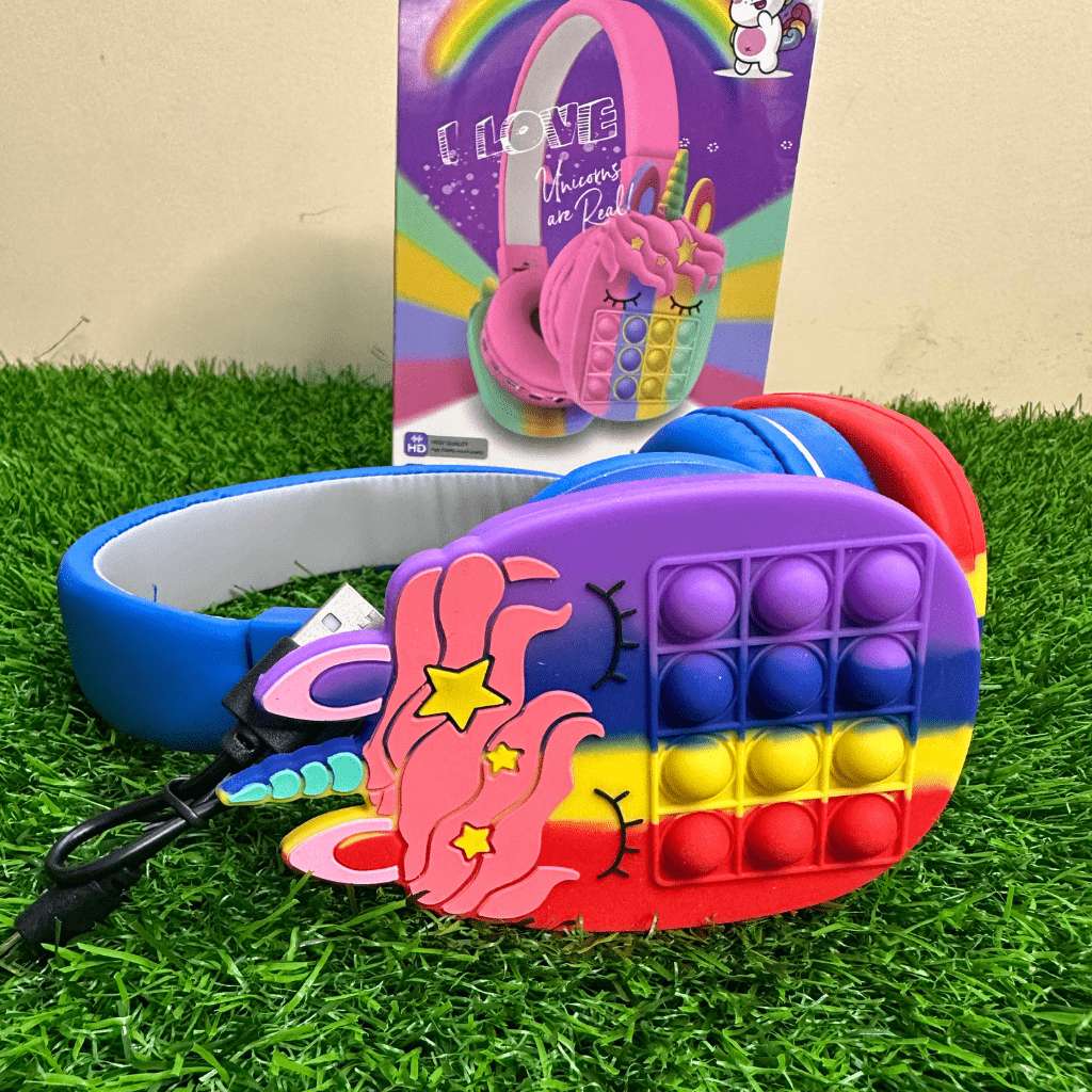 unicorn style popit headphones for kids