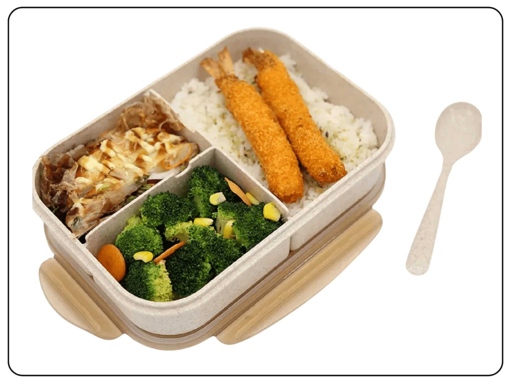 Wheat Straw Fiber Lunch Box with Spoon