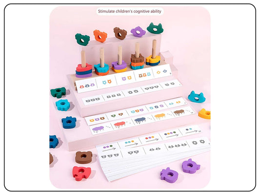 Wooden Animal Pairing Sleeve Educational Toys