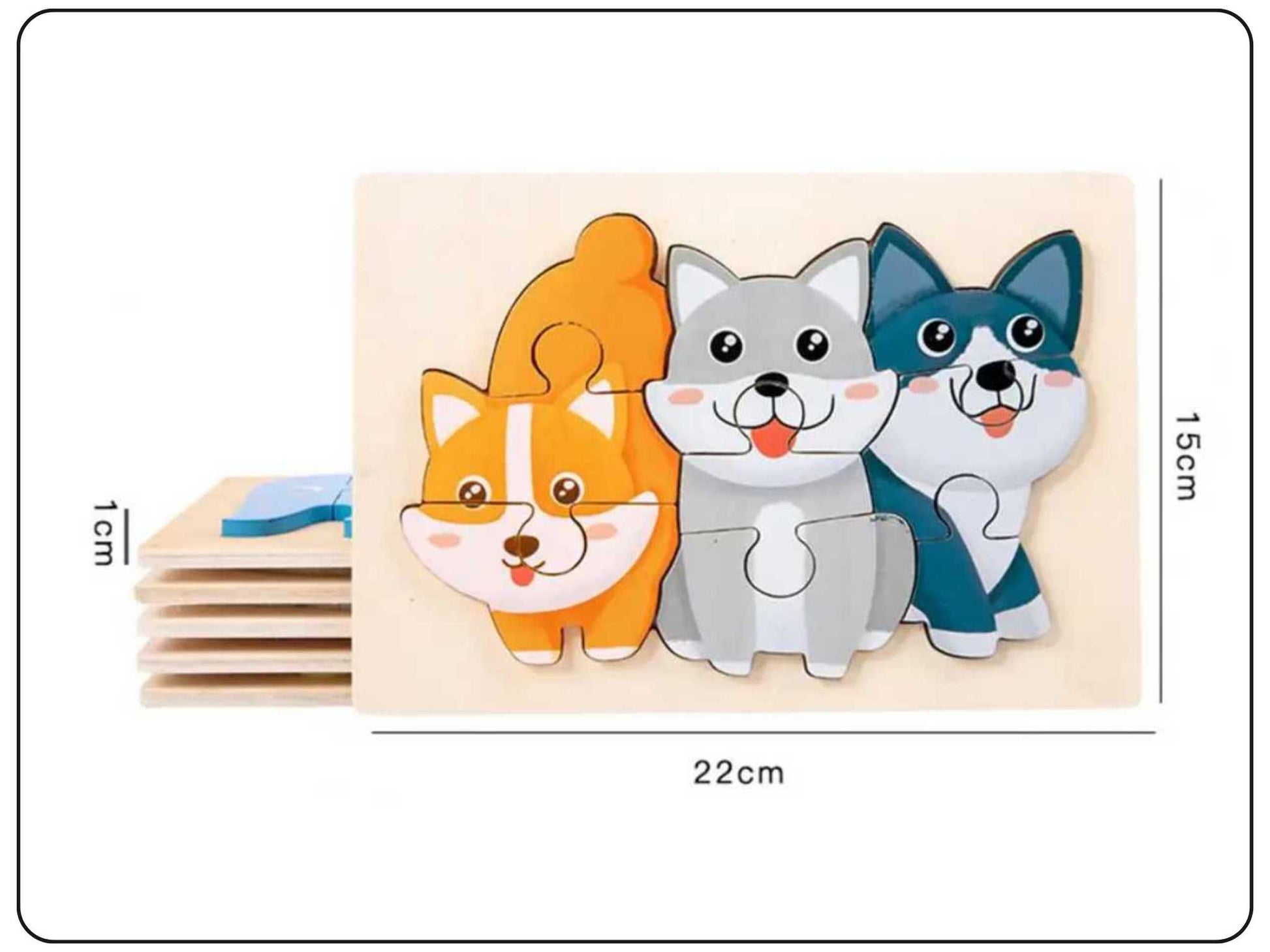 Wooden Animal Pattern Puzzle Game Educational Toy 3 Set 
