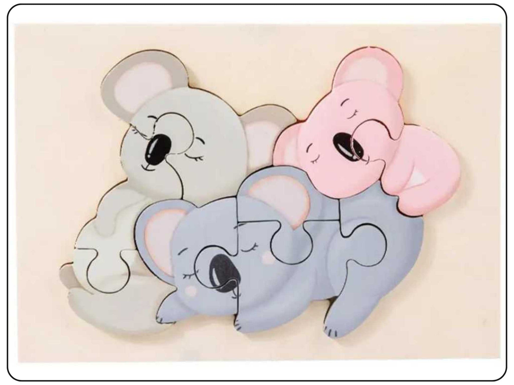 Wooden Animal Pattern Puzzle Game Educational Toy 3 Set