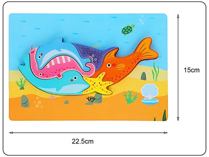 Wooden Animal Shape Puzzle Educational Toys