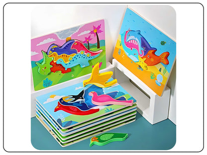 Wooden Animal Shape Puzzle Educational Toys