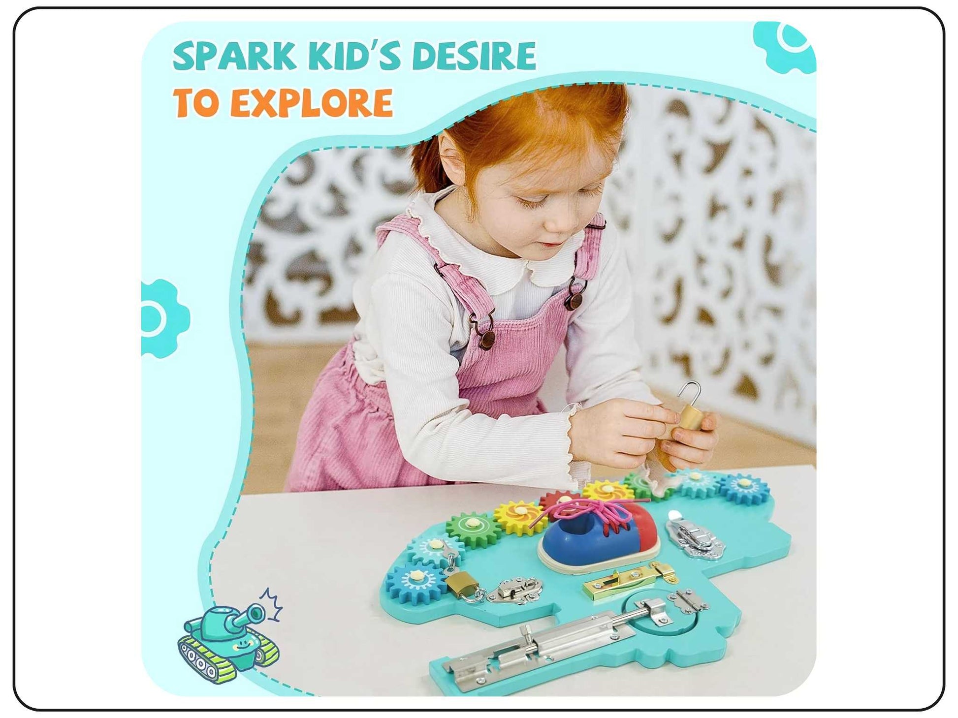 Wooden Busy board for toddlers educational toys