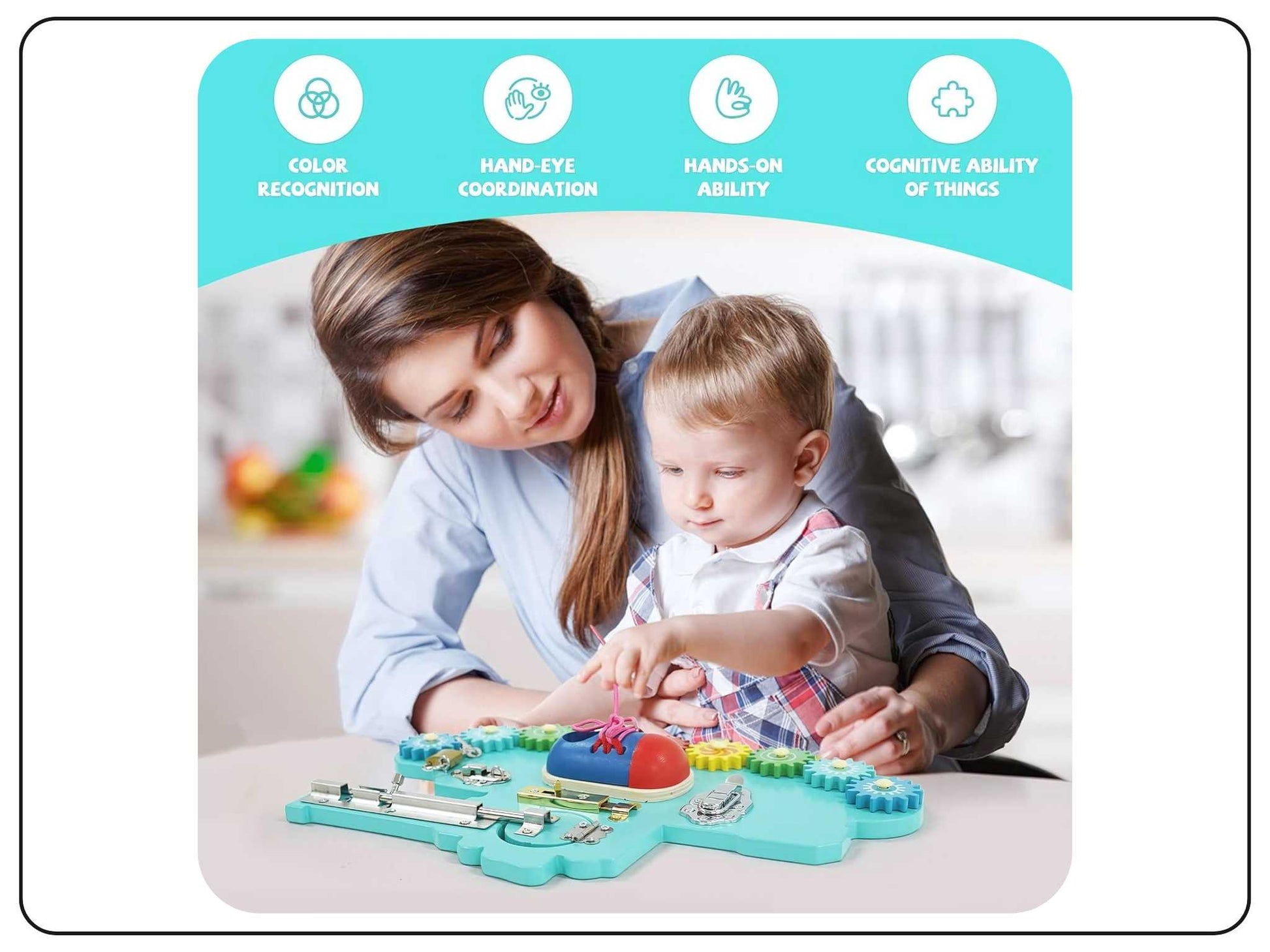 Wooden Busy board for toddlers educational toys