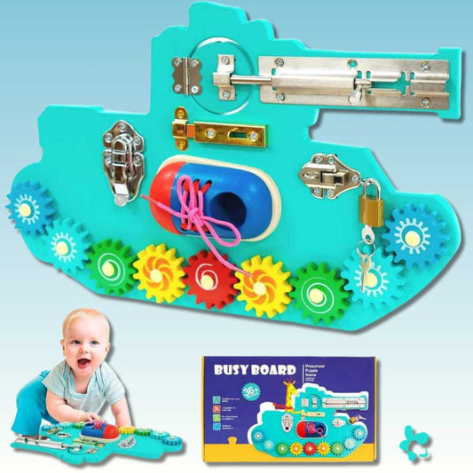 Wooden Busy board for toddlers educational toys