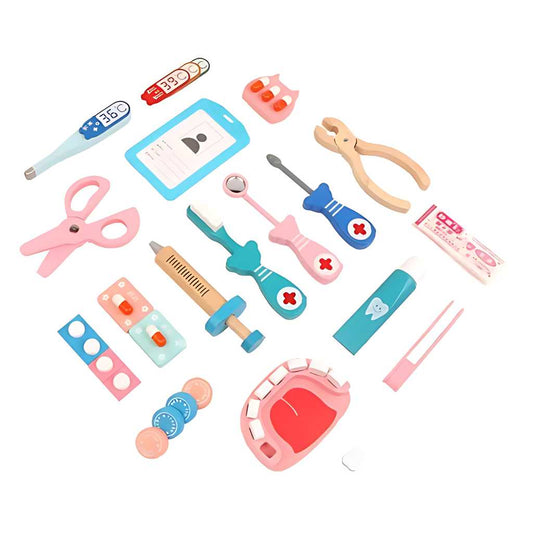 wooden doctor set educational toy for kids